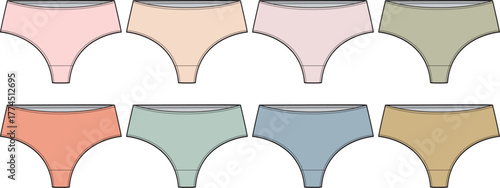 A versatile collection of women's comfortable and stylish underwear, presented in various soft pastel colors with a minimalist design for everyday wear