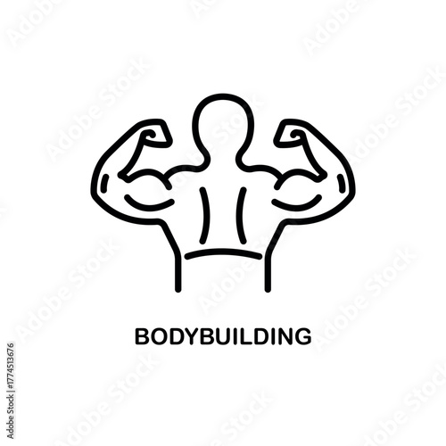 Bodybuilder icon. simple outline bodybuilder vector icon. on white background.