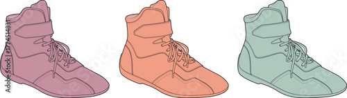 Three Stylish Athletic Shoes in Various Pastel Hues, Perfect for Sporty Fashion and Active Lifestyles