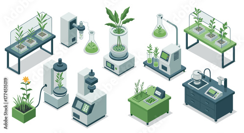 Isometric laboratory equipment for plant research and biotechnology