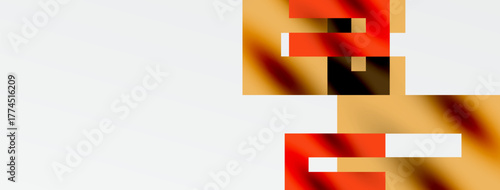 Abstract artwork features warm colors, blurred shapes, dynamic composition. Minimalist design evokes feelings, texture apparent.