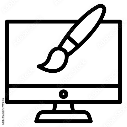 digital art line icon