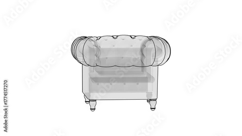 Modern 3D chair rotating in a seamless 360-degree loop, perfect for design and visualization projects.