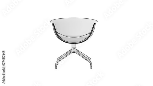 Modern 3D chair rotating in a seamless 360-degree loop, perfect for design and visualization projects.