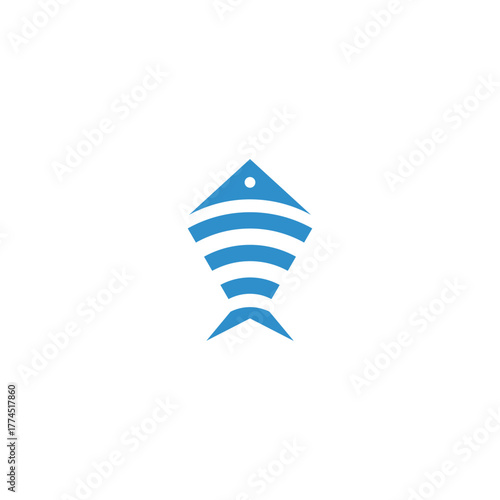 Wifish Wifi Fish Logo Design 