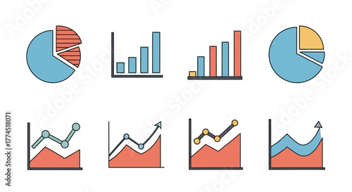 vector illustration of graphs
