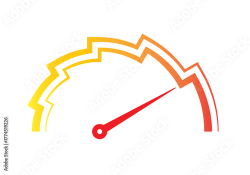 zig zag speedometer on white background. speedometer concept