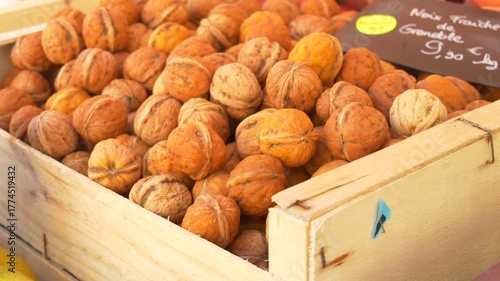 Organic Walnuts on French Market