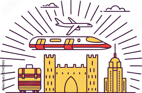 National Day Golden Week Celebration in China Illustration. China Golden Week Holiday Festive Celebration Artwork. Chinese National Day Holiday Festival Concept Art. Golden Week Celebration in China