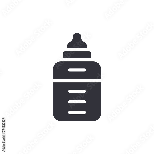 Baby Bottle Simple Symbol Isolated Child Care Design