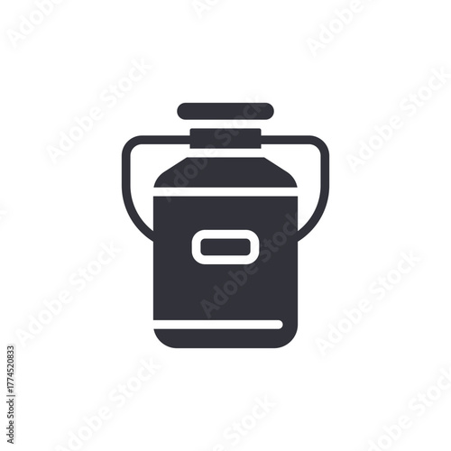 Metal Milk Can With Handles Simple Minimal Illustration