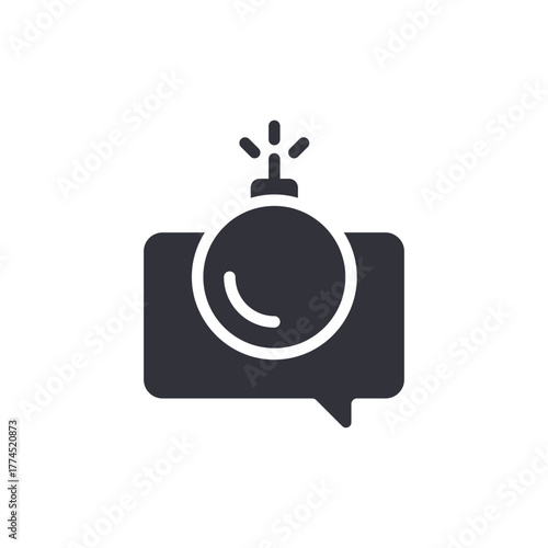 Threatening Message Bomb Concept Inside Speech Bubble