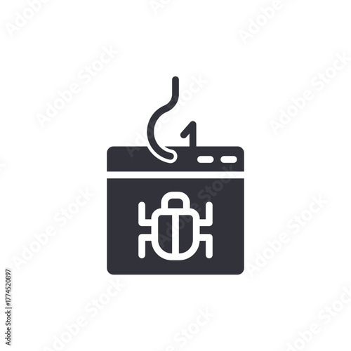 Cyber Attack Vector Via Website Vulnerability Icon