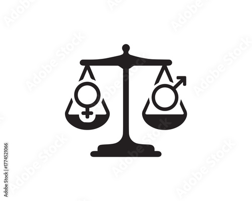 Gender equality balance icon vector design illustration