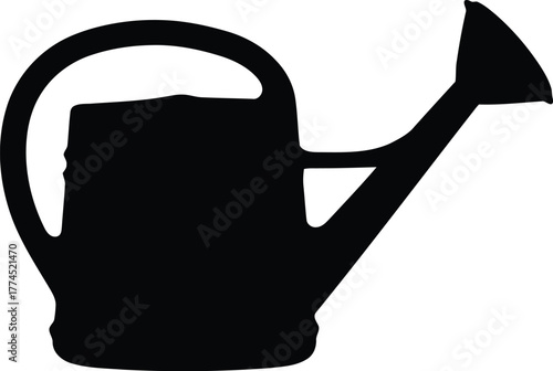 Simple silhouette watering can icon for gardening and agriculture design projects vector