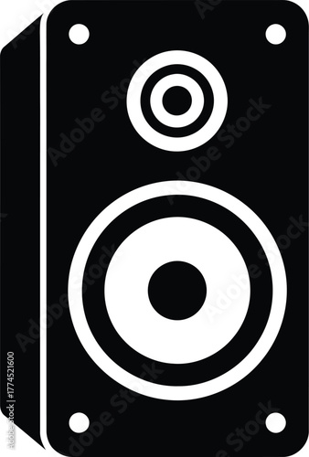 Modern stereo speaker icon for audio music entertainment and sound technology concepts vector