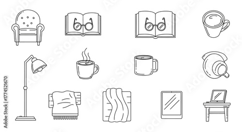 cozy reading corner armchair books coffee and a laptop creating a warm inviting atmosphere perfect for lifestyle and relaxation blogs