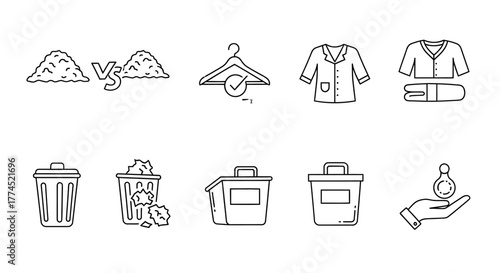 laundry service comparison clean vs dirty clothes showing dry cleaning and folding services for textile care and a pristine appearance.