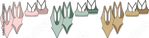 Vibrant Swimwear Collection Colorful One-Piece Suits and Bikini Tops for Women