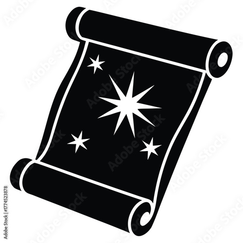 spell scroll vector icon