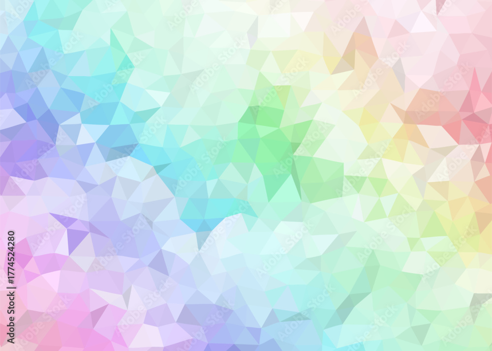 Fototapeta premium Soft Pastel Geometric Spectrum Abstract Rainbow Polygon Background
