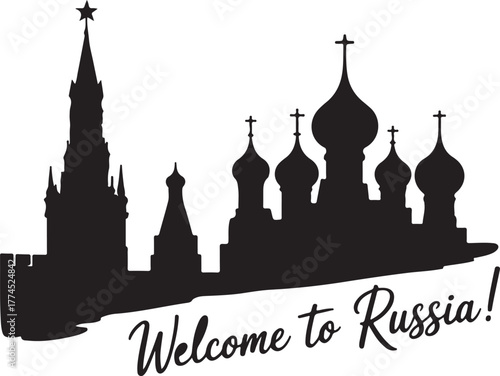 Welcome To Russia Silhouette Landmark Moscow Kremlin Buildings Scenery