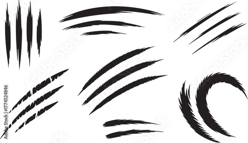 Claw Scratch Shreds Slash Animal Mark Grunge Graphic Sharp Wound Texture