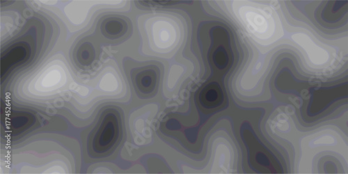 Abstract grayscale topographic map background with rounded, irregular shapes and subtle contour lines for diverse design and visualization needs