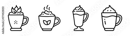 Chai latte vector graphic coffee shop beverage illustration