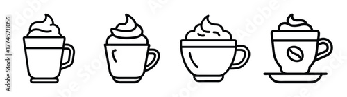 Artistic cappuccino coffee illustration vector graphic