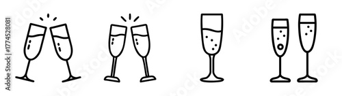 Elegant champagne flute vector illustration for celebrations
