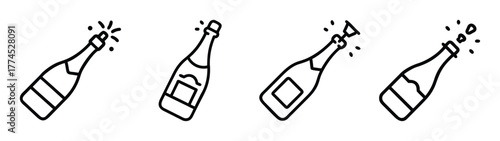Elegant champagne bottle vector illustration scalable eps icon