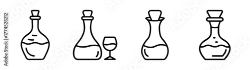 Elegant red wine decanter vector illustration