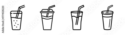 Scalable vector illustration of a drinking straw in a glass