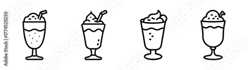 Vector illustration of a festive eggnog glass with garnish