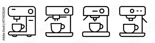 Vector espresso machine illustration icon for coffee lovers svg format