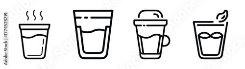 Espresso shot vector illustration clean icon for coffee lovers