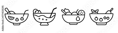 Vector fruit punch bowl illustration for parties and events