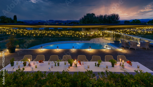 Terme di Rapolano al tramonto