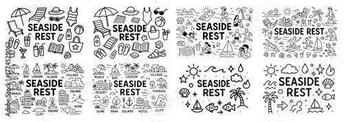 Seaside rest illustrations collection