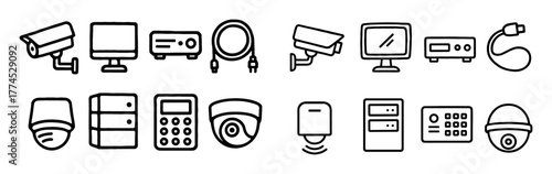 Doodle Office Surveillance Icons
