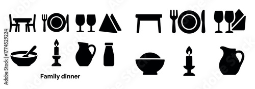 Family Dinner Icons