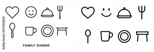 Family Dinner Icons