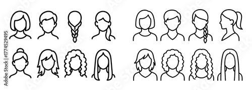 Minimalist Hairstyle Icons
