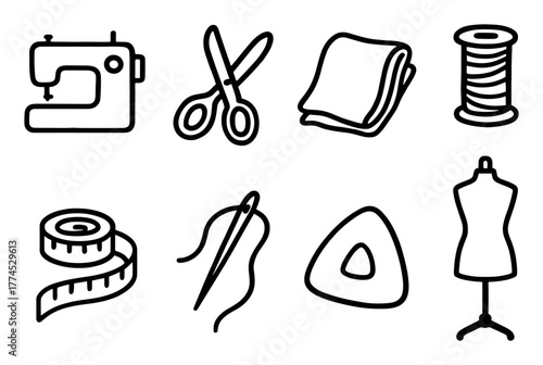 Tailor Tools Doodle Icons