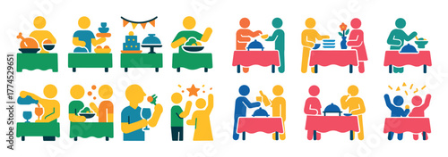 Colorful Buffet Icons