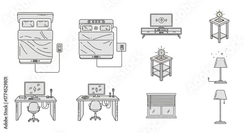 smart home design showcasing automated furniture and devices creating a technologically advanced living space with modern convenience and comfort