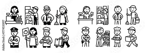 Supermarket Job Doodles