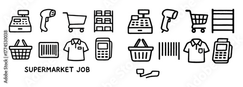 Supermarket Job Icons