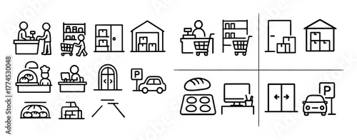 Supermarket Job Icons
